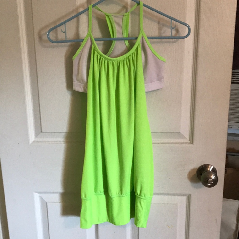Lululemon No Limits Whitelime Green Tank Size 4